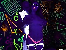 Babe Stripped With Blacklight And Fucked
