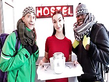 Perverted Lady Gang Meets Two Frozen Guys In The Hostel
