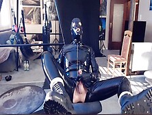 Rubber-Clad Boy Explores Sounding And Gets Covered In Cum