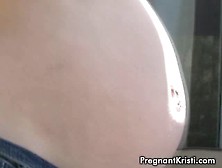 Blonde Pregnant Babe Fingering Her Pussy