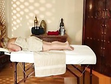 Massage Loving Girl Facialized By Masseur