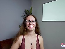 Nerdy Thin Teenie Gets Hammered,  Licks Penis And Followsdirection In Porn Audition