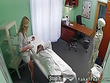Blonde Saleswoman Fucked By Doctor