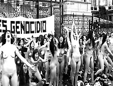 Naked Women Group Shouting At Argentina
