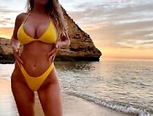 Sexy Blonde With Perfect Body Loves Getting Fucked At The Beach - Kj