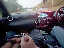 Girlfriend Jerks Me Off While She Drive