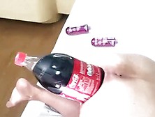 Big Soda Bottle Is Penetrating Her Tight Asshole