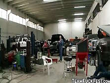 Horny Pornstars Get Down And Dirty With Some Car Mechanics