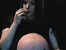 Pregnant Slut Is Smoking In The Room