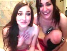 Lesbian Girlfriend Posing On Webcam