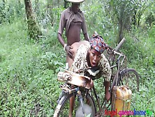 Some Where In Africa, The Yoruba House Wife Bbw Caught Fucking By The Village Palm Wine Tapper On Her Way To Market,  He Convince