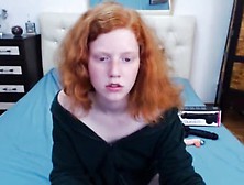 Sweet Redhead Amateur Teen Rubs Pussy