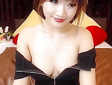 Stunning Cute Chinese Girl Flirting Her Breasts In Webcam