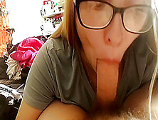 Teen Gives Sloppy Blowjob For First Time! Dripping Load Into Mouth