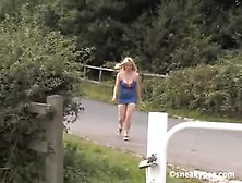 Girl With Big Boobs Peeing On Grass
