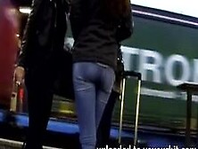 Candid - Hot Girl Great Ass In Tight Jeans And Boots