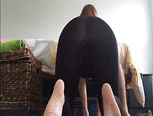 Redhead Blowjob And Fucked Doggystyle In Yoga Pants