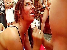 Two Busty German Chicks Getting Sprayed With Cum After A Gangbang
