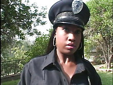 Sexy Black Whore Dressed As Cop Gets Her Pussy Fucked