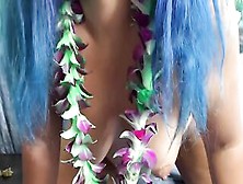 Lei Try On With Champagne And Smoke
