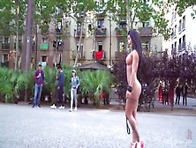 Busty Susy Gala Humiliated And Punished By Cruel Mistress In The Public