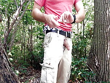 Jerking Off In The Woods,  Showing A Little Sagging In My Favorite American Eagle Ae Boxers.  Long Edge Session.  Verbal