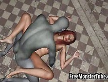 Tasty 3D Redhead Babe Getting Fucked By A Zombie