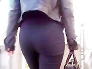 Russian Brunette Ass In Leather Jacket