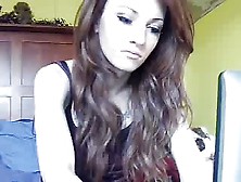 Petite Tranny Solo On Webcam