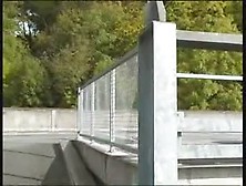 Redhead Teen Peeing On A Bridge