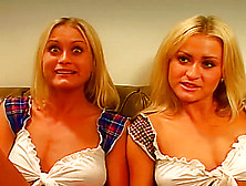 Sexy Blonde Twins Sasha And Misha Fuck One Lucky Dude