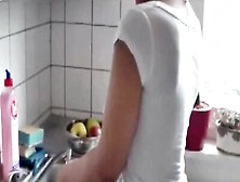 Slutty Redhead Mommy Is Giving A Blowjob And Having Sex In The Kitchen