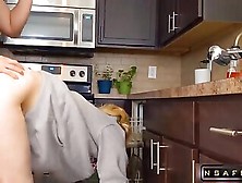Hot Surprise Sex While Doing Dishes Big Load On My Tits And In My Throat