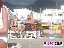 Spying On A Fat Mother At A Beach