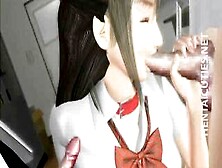Sexy 3D Anime Babe Eat Two Dicks