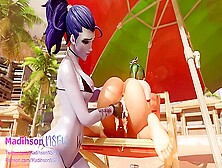 Madihsonnsfw - Widowmaker Toys With Kiriko On The Beach