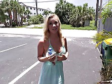 Cute Skinny Blonde Babe Sucks A Cock Outdoor