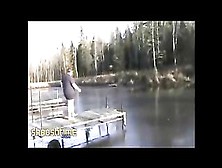 Fat Ass Pays Price For Jumping Into Frozen Lake