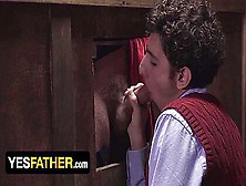 Altar Boy Carter Ford Slobbers On Perv Priests Throbbing Dick In The Confession Booth