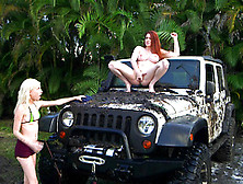 Veronica Vain Masturbates On Her Dirty Jeep While Step Daughter Piper Perri Washes It