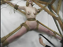 Gagged Teen With A Slender Body Gets Hogtied And Used