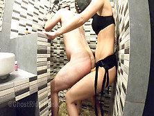 Strap-On Pegging In The Douche