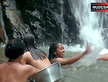 Charlotte Lewis Topless In Waterfall – Men Of War