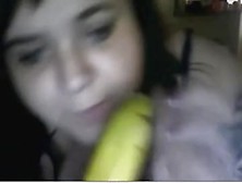 Girl From Us Deepthroats A Banana On Chat Roulette Hot