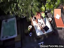 Brunette Lesbian Gianna Nicole Gets Filmed By Drone While Having Sex With Girlfriend