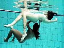 Lesbian Fun Underwater And Naked Stripping