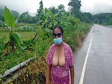 Charming Aunty Titties Show In The Midst Of Ravishing Nature