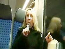 Sexy Chick Masturbating On The Train