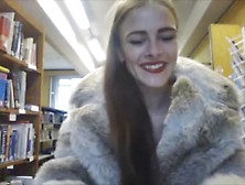 Naked Under Her Coat In The Library