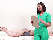 Slim Nurse Leo Ahsoka Gets Her Pussy Pounded On The Table